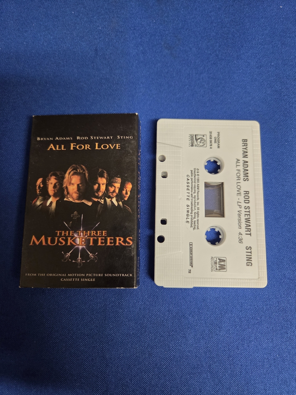 Bryan Adams All For Love Cassette Single - White